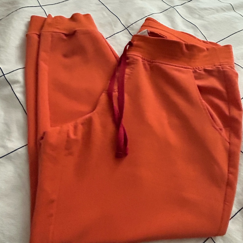 Figs Bold Orange Joggers with Red Drawstring